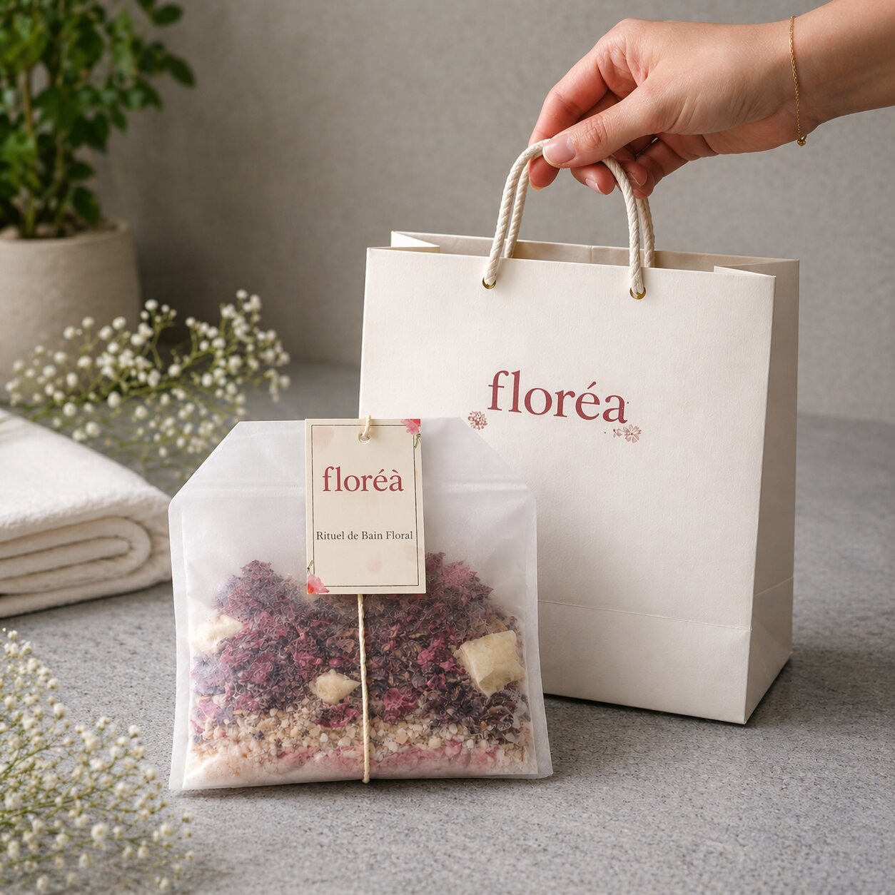 Sachet de thé pour le bain relaxant – Floréa (Relaxation et spa à domicile)